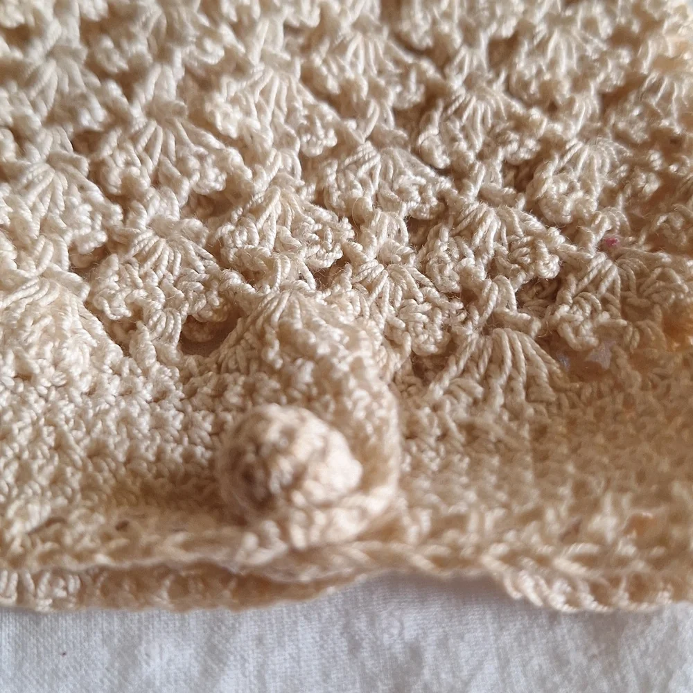 60's Vintage Crochet Cream Gloves